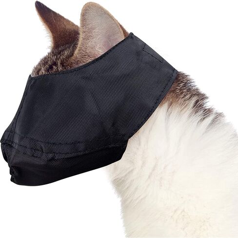 كمامة للقطط من Downtown Pet Supply - مستلزمات العناية بالقطط - كمامة من النايلون الناعم مع غطاء للعين وحزام فيلكرو - مجموعة تقييد القطط - صغيرة ومتوسطة وكبيرة - 3 عبوات in Kuwait