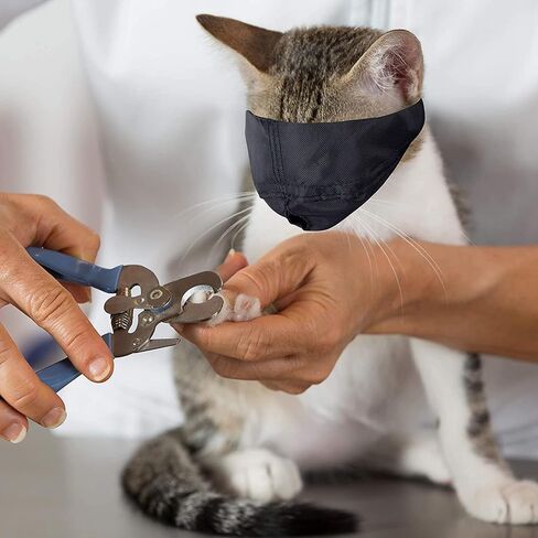 كمامة للقطط من Downtown Pet Supply - مستلزمات العناية بالقطط - كمامة من النايلون الناعم مع غطاء للعين وحزام فيلكرو - مجموعة تقييد القطط - صغيرة ومتوسطة وكبيرة - 3 عبوات in Kuwait