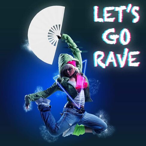 OMyTea Large Rave Clack Folding Hand Fans for Men/Women - Chinese Japanese Kung Fu Tai Chi Handheld Fans - for EDM, Music Festival, Club, Event, Party, Dance, Performance, Decoration (Pink, 2 Packs) in Kuwait
