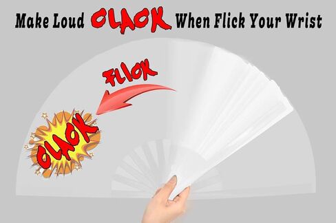 OMyTea Large Rave Clack Folding Hand Fans for Men/Women - Chinese Japanese Kung Fu Tai Chi Handheld Fans - for EDM, Music Festival, Club, Event, Party, Dance, Performance, Decoration (Pink, 2 Packs) in Kuwait