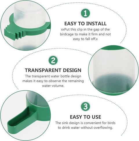Alipis Bird Waterer الطيور موزع المياه شنقا الطيور قفص كوب التلقائي الطيور المياه المغذية الببغاء وعاء الطعام للببغاء الكناري العصافير الببغاء، 10 قطع الطيور المياه المغذية in Kuwait