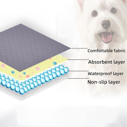 2 Pack 24"x18" Washable Pee Pads for Dogs | Dog Pads Washable Waterproof| Dog Leak Proof Mat| Reusable Pet Training Pads | Non-Slip Pet Puppy Pads for Floor, Sofa, Potty, Car in Kuwait