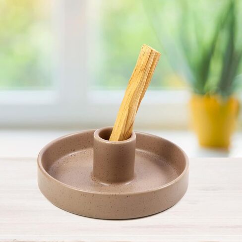 Palo Santo Holder, Ceramic Incense Burner for Palo Santo Wood or Scented Incense Stick, Brown in Saudi Arabia