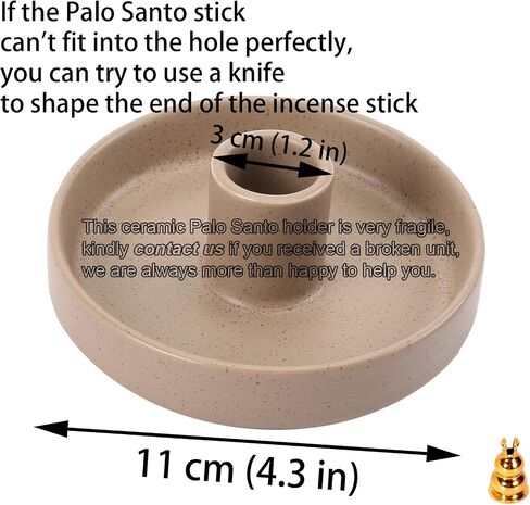 Palo Santo Holder, Ceramic Incense Burner for Palo Santo Wood or Scented Incense Stick, Brown in Saudi Arabia