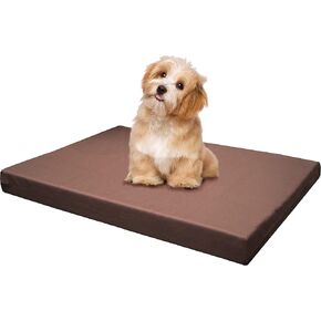Dogbed4less Memory Foam Platform Dog Bed, Crate Mattress with Waterproof Removable Cover Large 42X28X3 Space Gray