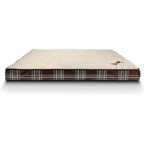 Orthopedic Dog Bed for Medium Dogs Dog Pillow Bed with Removable Washable Cover Egg Crate Foam Pet Bed Mat Plaid Pet Mattress Suitable for Dogs Up to 65lbs (35"x25"x3", M. Black)