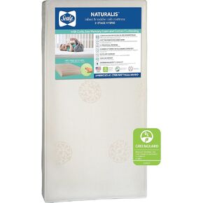 سيلي مرتبة سرير اطفال من بيبي ناتشوراليس بمرحلتين مزدوجة الصلابة ومقاومة للماء بتصميم ملفوف هجين وفوم، 52 انش × 27.5 انش in Kuwait