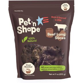 Pet 'n Shape Beef Lung Dog Treats – Made and Sourced in the USA - Training Treat - 9 Ounce