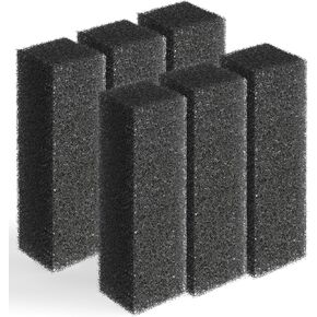 Pawfly 12 Count Activated Carbon Filter Pads for Aqueon QuietFlow LED PRO Aquarium Power Filter Model 10 Mini Fish Tank Activated Carbon Sponge for Water Filtration (Small)