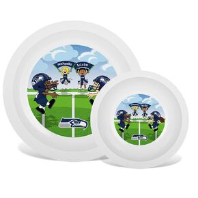 BabyFanatic Plate & Bowl Pack - NFL Seattle Seahawks - Officially Licensed Toddler & Baby Safe Set