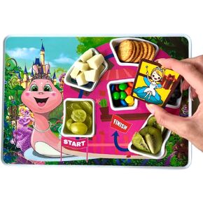 K'ONIJO Happy Dinner Plate - Fun Game kids Tray for Picky Eaters! Made of Durable Melamine, Dishwasher Safe for Easy Cleaning