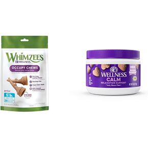 WHIMZEES by Wellness Occupy Antler Natural Dental Chews for Dogs, Long Lasting Treats, Grain-Free, Freshens Breath, Large Breed, 6 count
