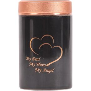 Small Urns for Human Ashes Dad Mom - Beautiful Tiny Keepsake Urns Brother Sister - Mini Urn Made of Ceramic - Hold 5 Cubic Inches of Ashes (My Dad, Black)