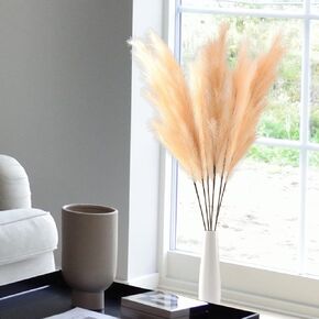 TuKLUT 60"/5ft 3 Pack Artificial Pampas Grass Extra Tall Handmade Faux Large Pompas Decorative Branches Floor Vase Filler for Wedding Boho Home Decor, Non-Shedding in Kuwait