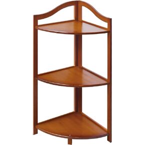 Renook 3 Tier Corner Shelf Stand - Bomboo Corner Shelves Display Rack with Anti-Corrosion Paint, 28.7" Tall Corner Bookshelf Organizer for Living Room Decor. in Kuwait