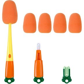 فرشاة تنظيف زجاجات الأطفال من مومو، إسفنجة قابلة لإعادة الاستخدام، فرشاة لتنظيف زجاجات الأطفال، منظف للحلمات in Kuwait