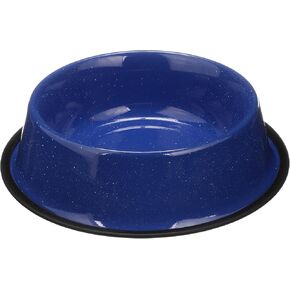 Neater Pet Brands - Outdoor Camping Style Pet Bowl - Enamel Ware Blue Black Granite Colors - Dog Cat No Tip Skid Bowls (16 oz, Black) in Kuwait