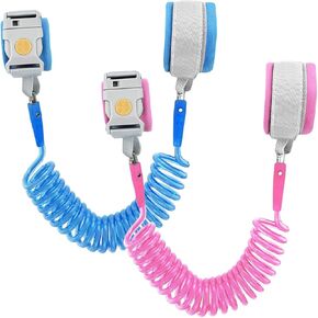 زمام امان للاطفال الصغار مضاد للضياع مع قفل حثي مغناطيسي، امن للرضع والاطفال، سلسلة شنطة ظهر للاطفال، حزام امان للاطفال (زهري + ازرق) in Kuwait