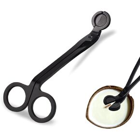 STNRST-IN أداة تشذيب فتيل الشموع، مقص شموع من الفولاذ المقاوم للصدأ، قاطع فتيل شمعة أسود غير لامع، مقص شموع بعمق في الشموع لقطع الفتائل المستهلكة in Kuwait