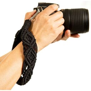 حزام معصم للكاميرا من Clysuply Boho Macrame، حزام يد للكاميرا الآمنة السريعة، حزام يد للكاميرا in Kuwait