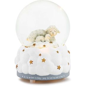 DEMDACO Lay Me Down to Sleep White and Grey 5.5 Inch Illuminated Musical Water Globe Plays Jesus Loves Me in Kuwait