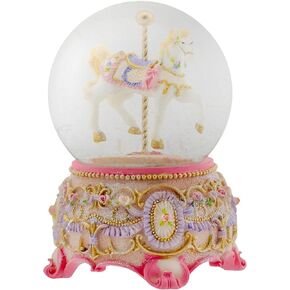 Gilded Gold Tone Cupid and Carousel Horse 100MM Musical Water Globe Plays Tune Unchained Melody in Kuwait