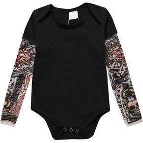 Baby Boys Long Sleeves Mesh Tattoo Sleeves Bodysuit Outfit in Saudi Arabia