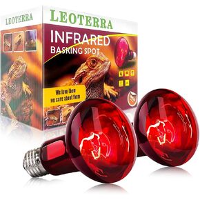 Leoterra 100w UVA لمبة تشمس الزواحف، مصباح حرارة ليلي بالأشعة تحت الحمراء الحمراء (حزمة كومبو) لخزانات الزواحف والزواحف والسلحفاة والدارغون الملتحي والسحلية والثعابين تستخدم لمبة الإضاءة الحرارية in Kuwait