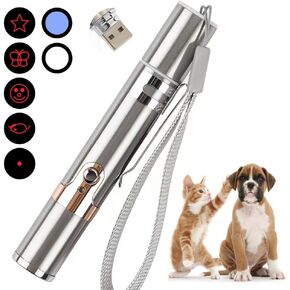 لعبة ليزر للقطط من اوتيك، مؤشر ليزر للكلاب والالعاب التفاعلية للقطط والكلاب في الاماكن المغلقة - لعبة تفاعلية 7 في 1 للقطط والكلاب، صندوق ممتاز قابل لاعادة الشحن بمنفذ USB، العاب تمارين تعليمية in Kuwait