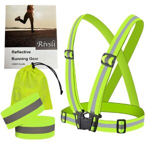 سترة عاكسة للمشي في الليل 360 درجة رؤية عالية سترة الجري حزام عاكس مع 2 حزمة شارات عاكسة قابلة للتعديل سترة أمان مرنة عاكسة للجري للمشي ليلاً الركض in Kuwait