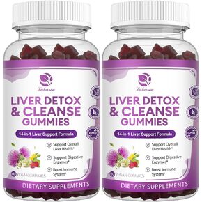 تطهير الكبد من السموم وإصلاحه - قوة إضافية 14 في 1 مكمل لدعم الكبد مع حليب الشوك سيليمارين والهندباء ومستخلص الخرشوف والتوت - بدون سكر، مكمل لصحة الكبد - 120 قيراط in Kuwait