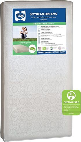 مرتبة سرير أطفال من سيلي فول الصويا مضادة للبكتيريا بمرحلتين، مقاومة للماء، مرتبة قياسية للأطفال الصغار والرضع وحماية من البقع، وسادة مرتبة مقاومة للماء in Kuwait