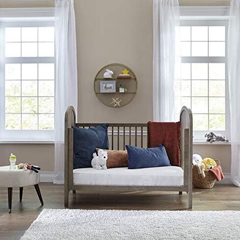 سيلي مرتبة سرير اطفال من بيبي ناتشوراليس بمرحلتين مزدوجة الصلابة ومقاومة للماء بتصميم ملفوف هجين وفوم، 52 انش × 27.5 انش in Kuwait