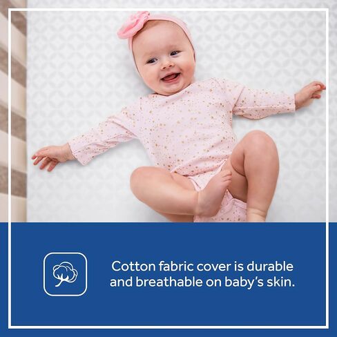 سيلي مرتبة سرير اطفال من بيبي ناتشوراليس بمرحلتين مزدوجة الصلابة ومقاومة للماء بتصميم ملفوف هجين وفوم، 52 انش × 27.5 انش in Kuwait