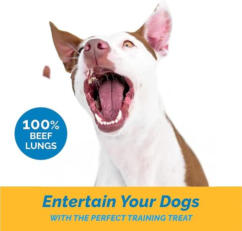 123 Treats Beef Lung Dog Tips Treat - All Natural Premium Jerky Chews for Your Dog (Beef Treats - Made in USA) 8 oz in Saudi Arabia