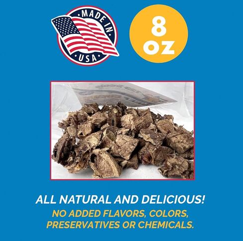 123 Treats Beef Lung Dog Tips Treat - All Natural Premium Jerky Chews for Your Dog (Beef Treats - Made in USA) 8 oz in Saudi Arabia