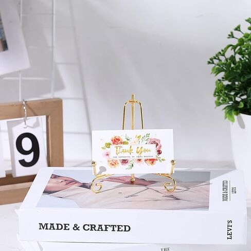 10 Pack 4 Inch Iron Plate Stands for Display, Plate Holder Display Stand, Gold Easel Stands for Photo, Picture Frame, Decorative Plate, Dish, Book and Tabletop Art (Gold, 4 Inch) in Saudi Arabia
