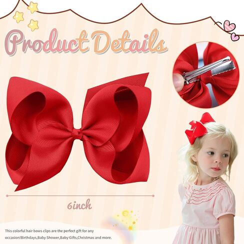 2PCS 6inch Hair Bows Clips, Oaoleer Purple Layered Grosgrain Ribbon Bows Hair Alligator Clips Hair Barrettes Hair Accessories for Baby Girls Infants Toddlers Kids Teens Children (6inch-Type A, Purple) in Kuwait