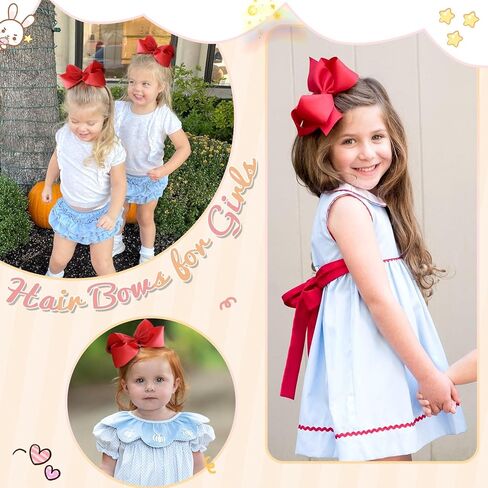 2PCS 6inch Hair Bows Clips, Oaoleer Purple Layered Grosgrain Ribbon Bows Hair Alligator Clips Hair Barrettes Hair Accessories for Baby Girls Infants Toddlers Kids Teens Children (6inch-Type A, Purple) in Kuwait