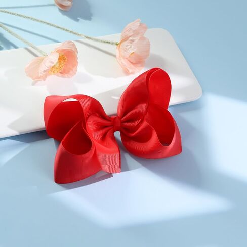 2PCS 6inch Hair Bows Clips, Oaoleer Purple Layered Grosgrain Ribbon Bows Hair Alligator Clips Hair Barrettes Hair Accessories for Baby Girls Infants Toddlers Kids Teens Children (6inch-Type A, Purple) in Kuwait