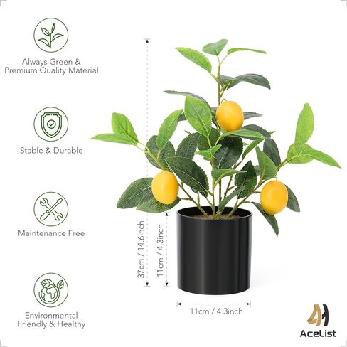 AceList Small Artificial Orange Tree for Oranges Decor, 14.17 Inch Realistic Fake Tree with White Pot, Enhance Your Home Décor in The Kitchen, Living Room, or on The Table in Saudi Arabia