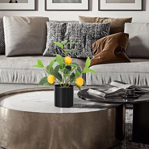 AceList Small Artificial Orange Tree for Oranges Decor, 14.17 Inch Realistic Fake Tree with White Pot, Enhance Your Home Décor in The Kitchen, Living Room, or on The Table in Saudi Arabia