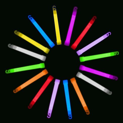 25 قطعة من أعواد التوهج بألوان النيون للأطفال، 6 بوصات كبيرة جدًا من العصي المتوهجة الساطعة مع خطاف وثقب، تتوهج في حزم الحفلات المظلمة للتخييم، معدات البقاء على قيد الحياة، انقطاع التيار الكهربائي، هدايا الحفلات in Kuwait