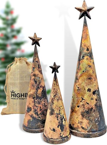 HIGHBIX Set of 3 Giant Harmony Table Top Hanging Bells Huge Vintage Handmade Country Rustic Lucky Christmas Hanging XL Bells (Table Top) in Kuwait