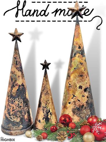 HIGHBIX Set of 3 Giant Harmony Table Top Hanging Bells Huge Vintage Handmade Country Rustic Lucky Christmas Hanging XL Bells (Table Top) in Kuwait