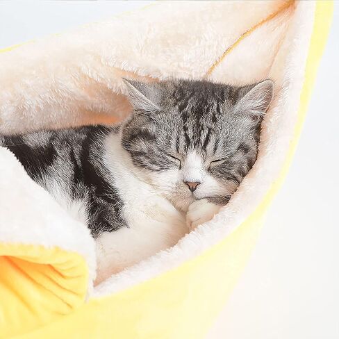 TITA-DONG Cute Banana Cat Bed House,Warm Soft Punny Dogs Sofa Sleeping Playing Resting Banana Bed,Lovely Pet Supplies for Cats Small Dog Rabbit in Saudi Arabia