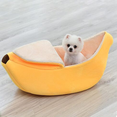 TITA-DONG Cute Banana Cat Bed House,Warm Soft Punny Dogs Sofa Sleeping Playing Resting Banana Bed,Lovely Pet Supplies for Cats Small Dog Rabbit in Saudi Arabia