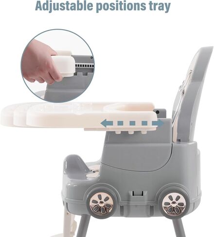 كرسي مرتفع للأطفال، قابل للتعديل وقابل للتحويل 3 في 1، كراسي عالية للأطفال الصغار، كرسي تغذية للأطفال الصغار، حزام أمان من 5 نقاط، صينية قابلة للإزالة ووسادة من البولي يوريثان (وردي) in Kuwait