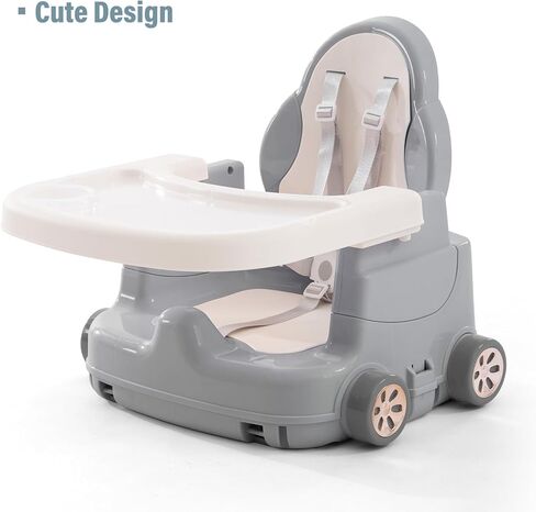 كرسي مرتفع للأطفال، قابل للتعديل وقابل للتحويل 3 في 1، كراسي عالية للأطفال الصغار، كرسي تغذية للأطفال الصغار، حزام أمان من 5 نقاط، صينية قابلة للإزالة ووسادة من البولي يوريثان (وردي) in Kuwait