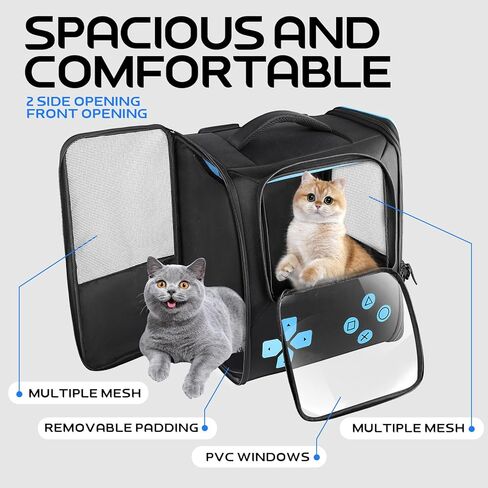 XMUXI Comfortable Pet Backpack for Carrying Cats Dogs up to 22lbs, Cat Carrier Backpack, Dog Backpack Carrier for Walking Biking Travel for Puppies Medium Cats Rabbits Small Animals in Kuwait